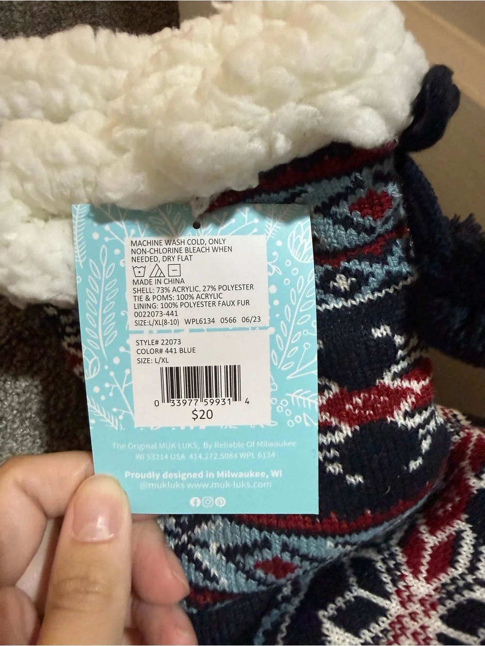 Brand new Muk Luks Women’s Cabin Socks